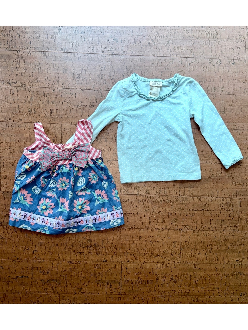 Matilda Jane Girls Top Bundle 12–18M | Floral Swing Top + Polka Dot Long Sleeve